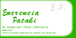 emerencia pataki business card